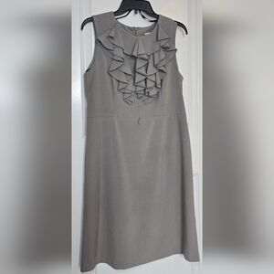 Emma & Michele Gray Ruffled‎ Midi Dress Size 12
